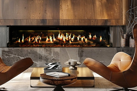 Image of Ortal Holographic 74 inch Linear Multi Side View Virtual Smart Electric Fireplace US180TEL