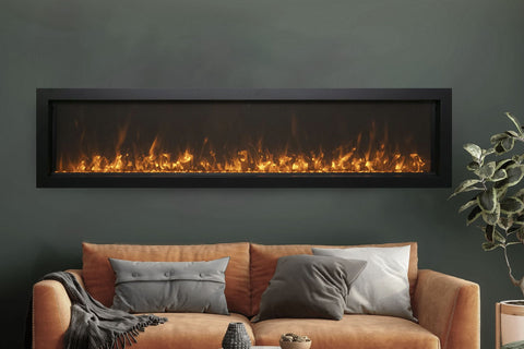 Image of Amantii Symmetry 50 inch Xtra Slim Fully Recessed Wall Mount Linear Electric Fireplace SYM-50-XTRASLIM SYM-SLIM-50