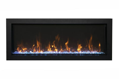 Image of Amantii Panorama 60-in Extra Slim Built-in Indoor Outdoor Electric Fireplace - Heater - BI-60XTRASLIM