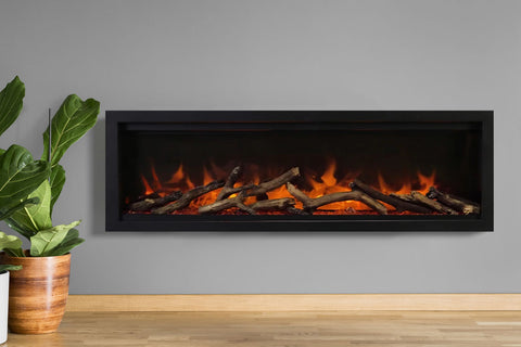 Image of Amantii Symmetry Lumina 42 inch Built In Fully Recessed Wall Mount Indoor Outdoor Smart Electric Fireplace |SYM-42-LUMINA