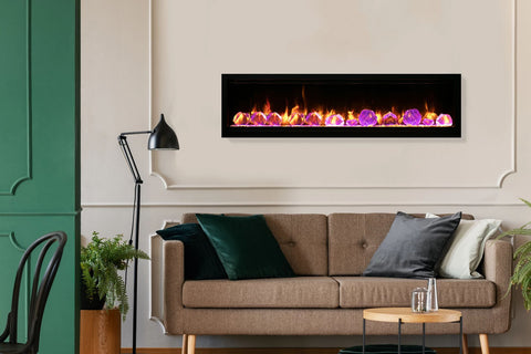 Image of Amantii Symmetry Lumina 50 inch Built In Fully Recessed Wall Mount Indoor Outdoor Smart Electric Fireplace | SYM-50-LUMINA