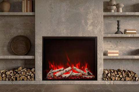 Image of Amantii Traditional Bespoke 48 Inch Built-In Indoor Outdoor Smart Electric Firebox Insert TRD-48-BESPOKE
