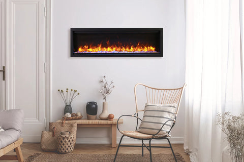 Image of Amantii Symmetry Lumina 50 inch Built In Fully Recessed Wall Mount Indoor Outdoor Smart Electric Fireplace | SYM-50-LUMINA