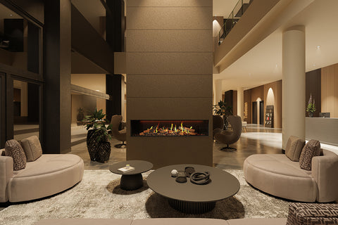 Image of Ambiance Luxus 60" Vitrual Single Side View Built-In Electric Fireplace