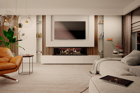 Image of Ambiance Luxus 60" Vitrual Single Side View Built-In Electric Fireplace