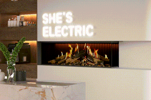 Image of Ambiance Luxus 60" Vitrual Single Side View Built-In Electric Fireplace