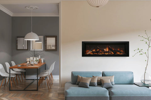 Image of Amantii Panorama 50 inch Deep Built-in Indoor & Outdoor Electric Fireplace – Heater - BI-50-DEEP-OD – Electric Fireplaces Depot