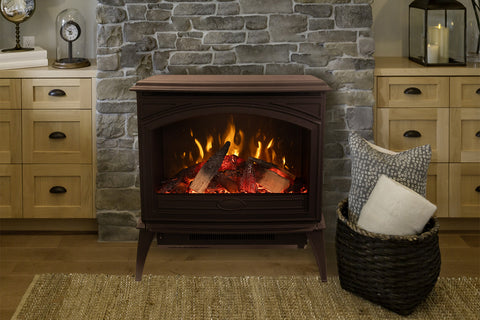 Image of Sierra Flame 28-inch Cast Iron Freestanding Smat Electric Stove - Electric Fireplace Heater E70-HO