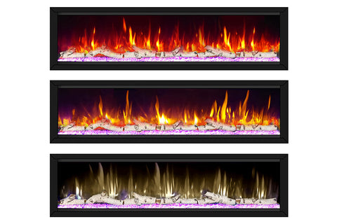 Image of Dynasty Allegro Smart Linear Recessed Built in Electric Fireplace Flame Colors