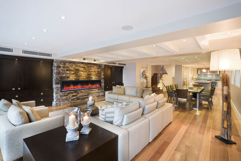 Image of Dynasty Cascade 82 Inch Recessed Linear Electric Fireplace | DY-BTX82 | Electric Fireplaces Depot
