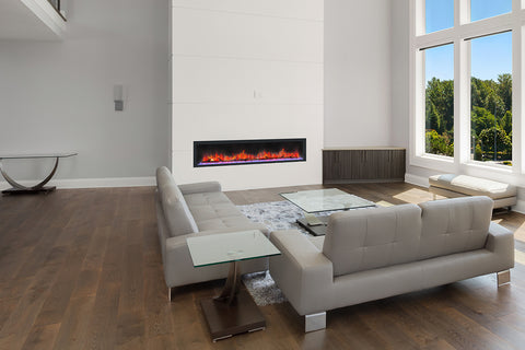 Image of Dynasty Cascade 64 Inch Recessed Linear Electric Fireplace | Wall Mount Electric Fireplace | DY-BTX64 | Electric Fireplaces Depot