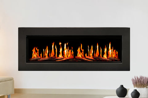 Image of Modern Flames Orion Slim V2 56 Inch Electric Fireplace Wall Mount Mantel - Premium Iron Finish - OR52SLIM