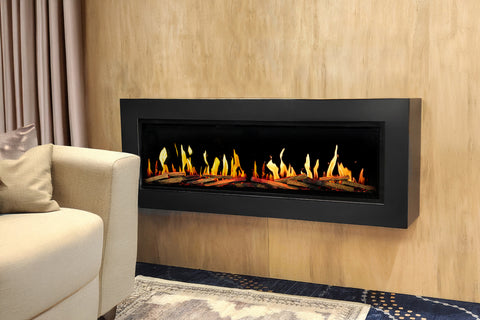 Image of Modern Flames Orion Slim V2 64 Inch Electric Fireplace Wall Mount Mantel - Premium Iron Finish - OR60SLIM