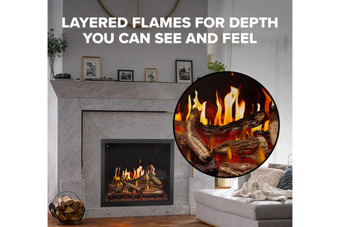 Image of Napoleon Elevation X LCD Virtual Built-In Electric Fireplace - Digital Firebox Insert