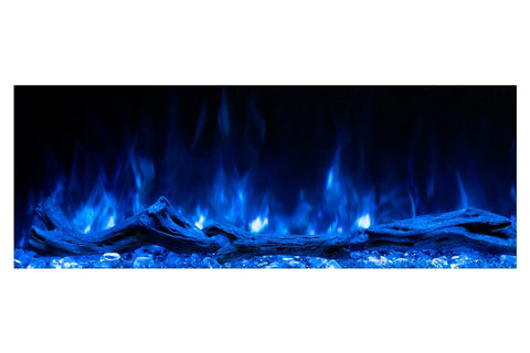Image of Modern Flames Landscape Pro 82 in 3-Sided Wall Mount Mantel in Weathered Walnut - Studio Suite Electric Fireplace LPM-6816