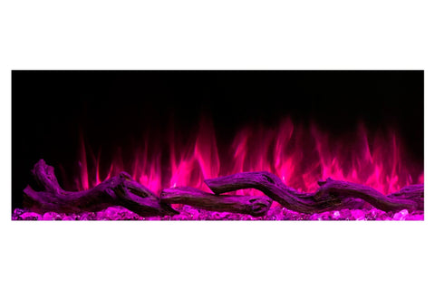 Image of Modern Flames Landscape Pro 94 in 3-Sided Wall Mount Mantel in Weathered Walnut - Studio Suite Electric Fireplace - LPM-8016