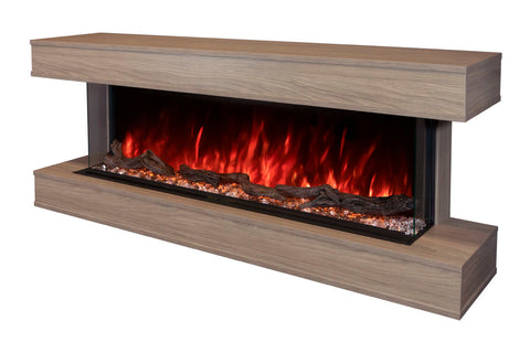 Image of Modern Flames Landscape Pro 70-in 3-Sided Wall Mount Mantel Coastal Sand. Studio Suite Electric Fireplace LPM-5616