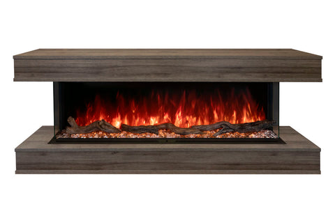 Image of Modern Flames Landscape Pro 70 in 3-Sided Wall Mount Mantel Driftwood Grey - Studio Suite Electric Fireplace - LPM-5616