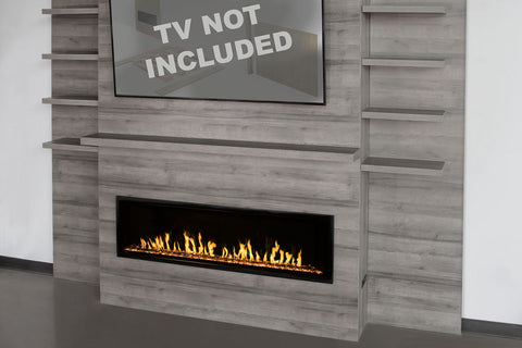 Image of Modern Flames Allwood Fireplace Media Wall Gray - Orion Slim Heliovision 60 Electric Fireplace - AFWS-DW | OR60-SLIM