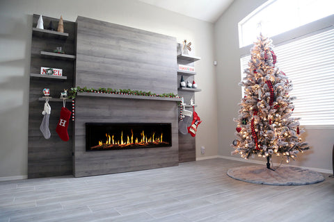 Image of Modern Flames Allwood Fireplace Media Wall Gray - Orion Slim V2 Heliovision 60 Electric Fireplace - AFWS-DW | OR60-SLIM
