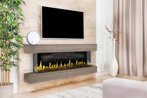Image of Modern Flames Orion Multi 73 inch 3-Sided Electric Fireplace Wall Mount Studio Suite Mantel Coastal Sand WSS-OR60-CS