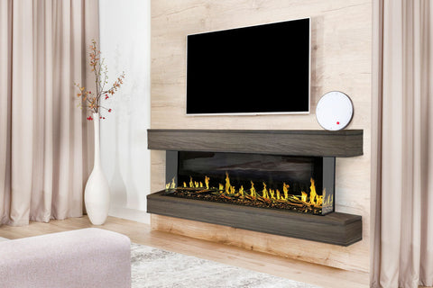 Image of Modern Flames Orion Multi 73 inch 3-Sided Electric Fireplace Wall Mount Studio Suite Mantel Driftwood Gray WSS-OR60-DW