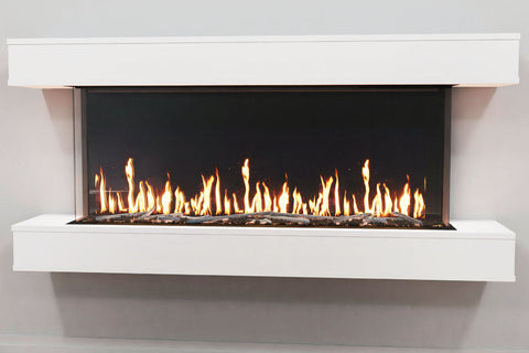 Image of Modern Flames Orion Multi 88 inch 3-Sided Electric Fireplace Wall Mount Studio Suite Mantel White WSS-OR76-RTF
