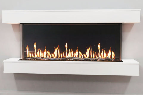 Image of Modern Flames Orion Multi 73 inch 3-Sided Electric Fireplace Wall Mount Studio Suite Mantel White WSS-OR60-RTF