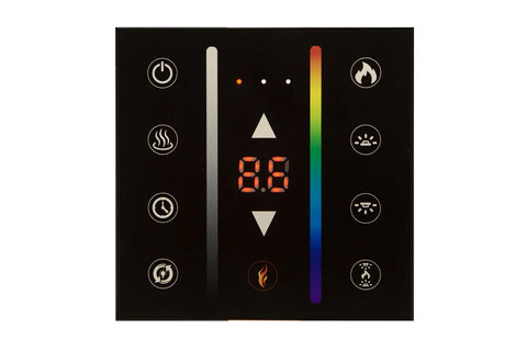 Image of Modern Flames Landscape Pro 58 in 3-Sided Wall Mount Mantel Weathered Walnut - Studio Suite Electric Fireplace - LPM-4416 Thermostat
