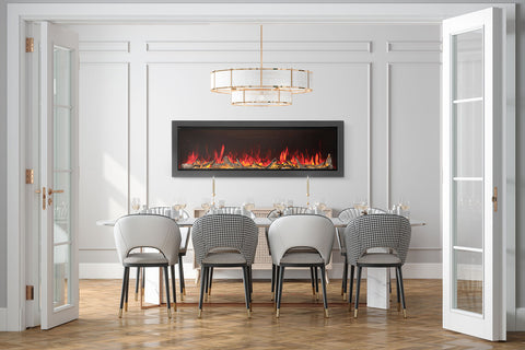 Image of Napoleon Astound 74 inch Smart Built-In Wall Mount Electric Fireplace Insert - Linear Modern Fireplace - NEFB74AB