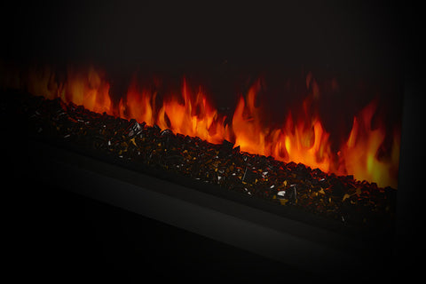 Image of Napoleon Astound 50 inch Smart Built-In Wall Mount Electric Fireplace Insert - Linear Modern Fireplace - NEFB50AB Black Crystals