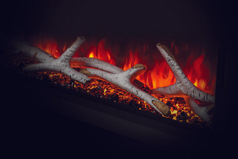 Image of Napoleon Astound 74 inch Smart Built-In Wall Mount Electric Fireplace Insert - Linear Modern Fireplace - NEFB74AB Birch Logs