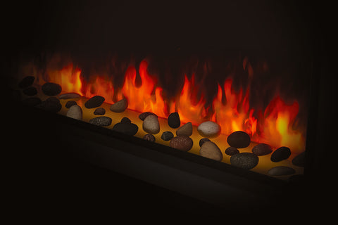 Image of Napoleon Astound 50 inch Smart Built-In Wall Mount Electric Fireplace Insert - Linear Modern Fireplace - NEFB50AB Mineral Rock