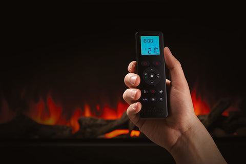 Image of Napoleon Astound 50 inch Smart Built-In Wall Mount Electric Fireplace Insert - Linear Modern Fireplace - NEFB50AB Remote