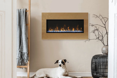 Image of Amantii Panorama 30-in Extra Slim Built-in Indoor & Outdoor Electric Fireplace - Heater - BI-30XTRASLIM - Electric Fireplaces Depot