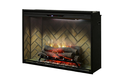 Image of Dimplex Revillusion 42 inch Built In Electric Fireplace Herringbone Brick - Firebox - REV42-BL 500005737