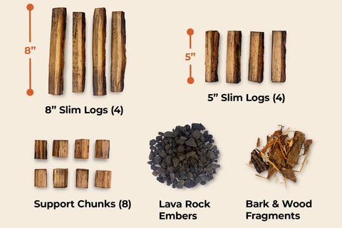 Image of Real Wood Logs and Lava Rocks Media