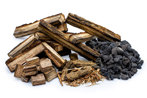 Image of Real Wood Logs and Lava Rocks Media