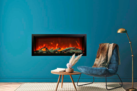 Image of Amantii Symmetry Bespoke Xtra Tall 60-in Recessed Flush Mount Smart Indoor Outdoor Electric Fireplace SYM-60-XT-BESPOKE