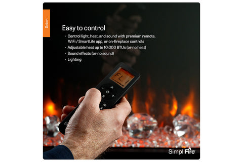 Image of SimpliFire Scion Smart Built-In Linear Electric Fireplace Controls