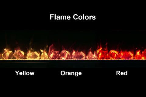 Image of Amantii Symmetry Lumina 50 inch Built In Fully Recessed Wall Mount Indoor Outdoor Smart Electric Fireplace | SYM-50-LUMINA flames