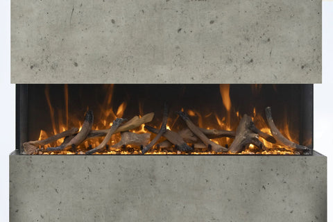 Image of Amantii Panorama 50 inch 3-Sided Built-in Indoor & Outdoor Electric Fireplace - Heater - Electric Fireplaces Depot