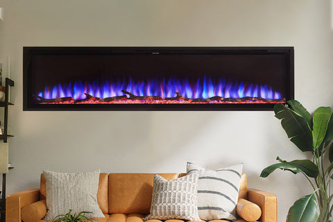 Image of Touchstone Sideline Elite 84 inch Smart Wall Mount Recessed Electric Fireplace - Built-In Fireplace Insert - 80050
