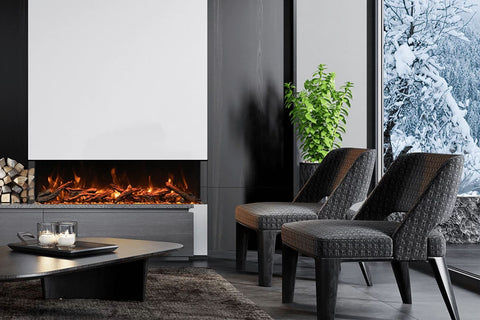 Image of Amantii Panorama 72 inch 3-Sided Built-in Indoor & Outdoor Electric Fireplace - Heater - Electric Fireplaces Depot