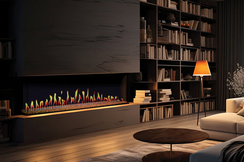 Image of Solution Fires TrueFlame 150 3DX Virtual Multi-SiedVirtual Built-In Electric Fireplace SF-FP-TF-150-3DX