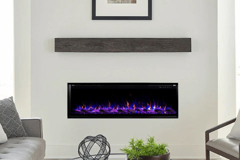Image of Touchstone Sideline Elite Pro 60 Smart Wall Mount Recessed Electric Fireplace | Linear Fireplace Insert 80058