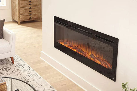 Image of Touchstone Sideline Black 50'' Built-in Electric Fireplace - Heater - 80004 - Electric Fireplaces Depot