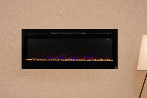 Image of Touchstone Sideline Black 50'' Built-in Electric Fireplace - Heater - 80004 - Electric Fireplaces Depot
