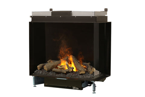 Image of Faber E-Matrix 35 -inch 2-Sided Right Corner Water Vapor Built-In Electric Fireplace Firebox | FEF3226L2R | Water Myst Fireplace | Electric Fireplaces Depot