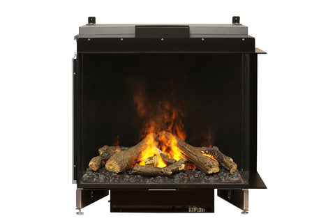 Image of Faber E-Matrix 35 -inch 2-Sided Right Corner Water Vapor Built-In Electric Fireplace Firebox | FEF3226L2R | Water Myst Fireplace | Electric Fireplaces Depot